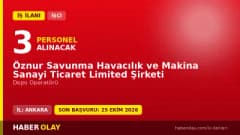 Öznur Savunma Havacılık ve Makina Sanayi 3 depo operatörü alımı ilanı