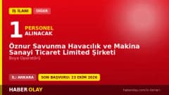 Öznur Savunma Havacılık ve Makina Sanayi boya operatörü personel alımı ilanı 2026