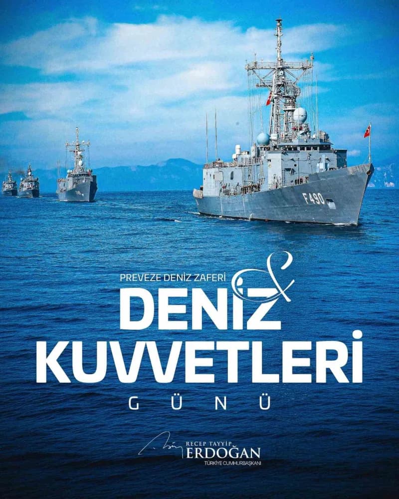 Cumhurbaşkanı Erdoğan, Preveze Deniz Zaferi ve Deniz Kuvvetleri Günü mesajını sosyal medya hesabından paylaşıyor