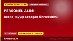 Recep Tayyip Erdoğan Üniversitesi öğretim üyesi alımı ilanı başvuru detayları ve şartları