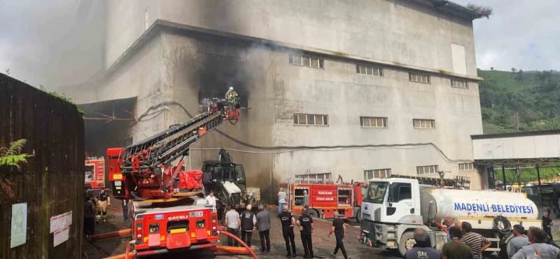 Rize’nin Çayeli ilçesinde özel bir Çay firmasına ait fabrikanın ambalaj deposunda yangın çıktı. Depoda işlenmiş çayın bu