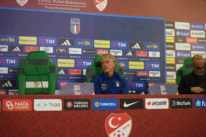 UEFA Uluslar a Ligi 1. Grup’taki ikinci maçında yarın Türkiye ile karşılaşacak İtalya’da Teknik Direktör Roberto Mancini