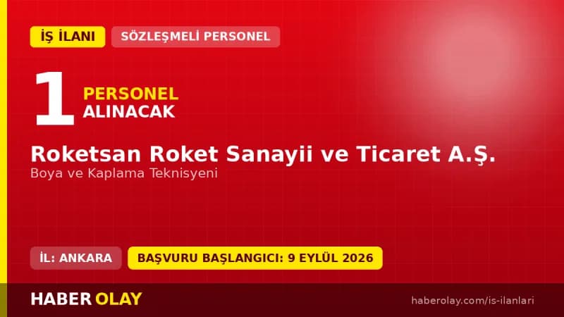 Roketsan Boya ve Kaplama Teknisyeni Alımı Başvuru Şartları ve Kadro Detayları