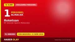 Roketsan Ankara yerleşkesinde RF Gömülü Yazılım Mühendisi pozisyonu için personel alımı ilanı