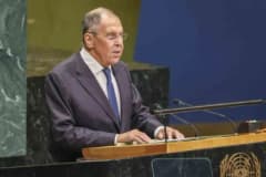 Rusya Dışişleri Bakanı Sergey Lavrov BM Genel Kurulu’nda konuşma yaparken
