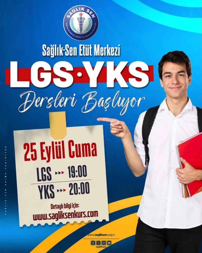 Sağlık-sen Şırnak Şubesi tarafından üyelerinin çocuklarına ücretsiz sunulan YKS ve LGS hazırlık kurslarında yeni dönem b