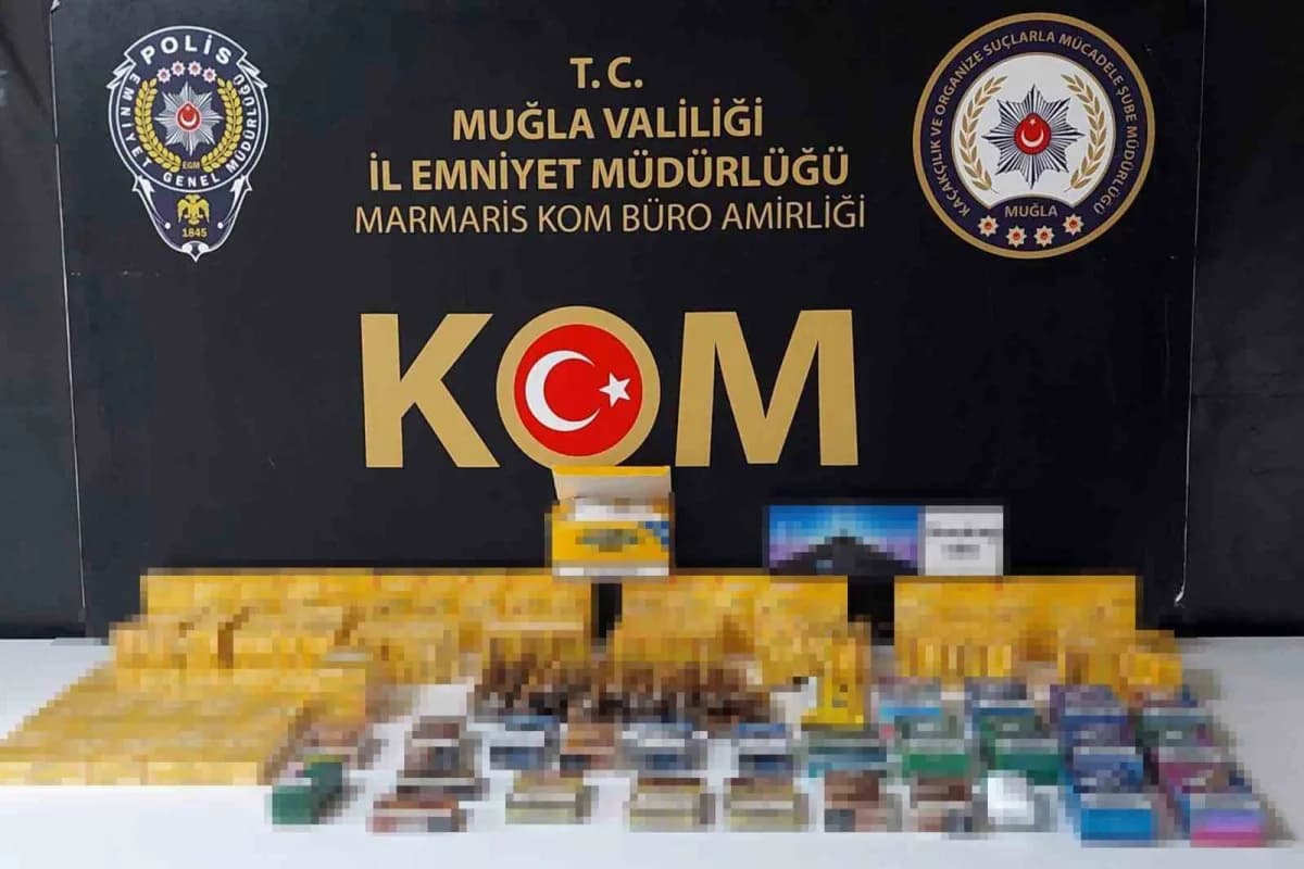 Muğla’nın Marmaris ilçesinde, kaçak tütün ve tütün mamulleri üretimi yapıldığı belirlenen 2 depo ve iş yerine düzenlenen