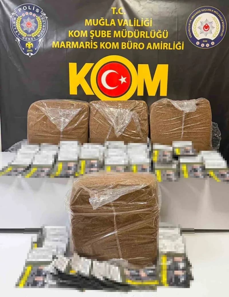 Muğla’nın Marmaris ilçesinde, kaçak tütün ve tütün mamulleri üretimi yapıldığı belirlenen 2 depo ve iş yerine düzenlenen