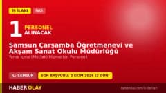 Samsun Çarşamba Öğretmenevi ve ASO Müdürlüğü mutfak personeli iş ilanı