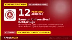 Samsun Üniversitesi Rektörlüğü 12 öğretim üyesi alım duyurusu ve başvuru detayları