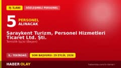 Saraykent Turizm Personel Hizmetleri Ltd. Şti. 5 geçici temizlik işçisi alımı ilanı