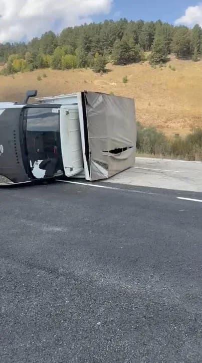 Sarıkamış’ta hayvan yüklü kamyonet devrildi: 3 büyükbaş telef oldu(Kars-iha)