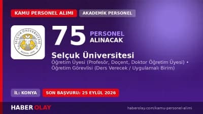 Selçuk Üniversitesi 75 öğretim üyesi ve öğretim görevlisi alımı duyurusu