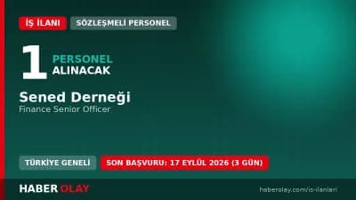 Sened Derneği Finance Senior Officer alımı başvuru detayları ve şartları