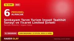 Şenkayam Tarım Turizm İnşaat Taahhüt Ltd. Şti. Erzurum Şenkaya işçi alımı ilanı