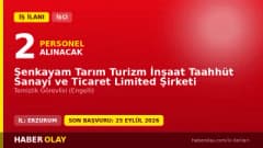 Şenkayam Tarım Turizm Şirketi Erzurum Şenkaya'da engelli temizlik görevlisi alımı ilanı