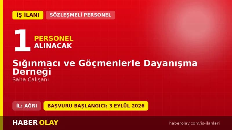 SGDD-ASAM Ağrı ilinde saha çalışanı alımı yapacağını duyurdu