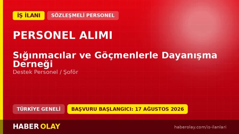 SGDD-ASAM Destek Personeli ve Şoför Alımı İlanı