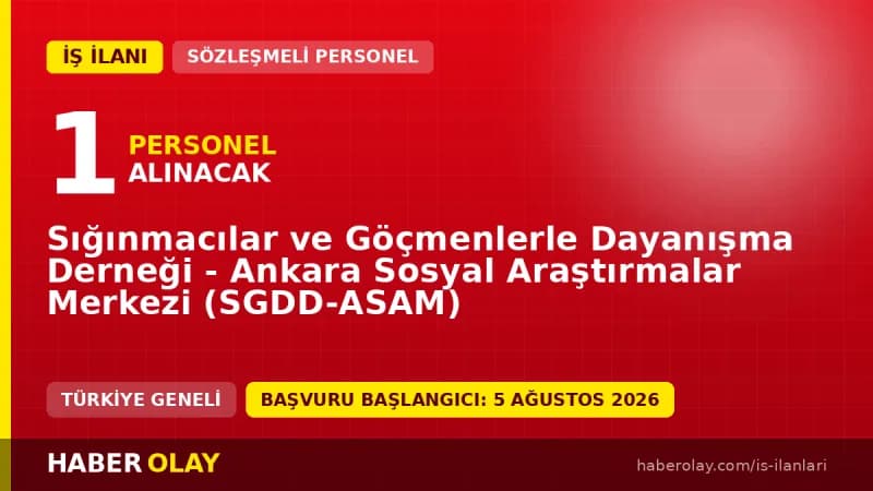 SGDD-ASAM Saha Çalışanı personel alımı ilanı ve başvuru detayları