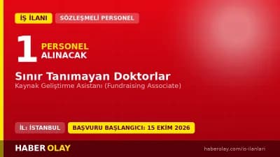Sınır Tanımayan Doktorlar Kaynak Geliştirme Asistanı pozisyonu için İstanbul'da personel alımı ilanı