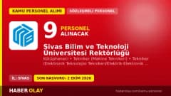 Sivas Bilim ve Teknoloji Üniversitesi sözleşmeli personel alımı ilanı, 9 kadro, başvurular 2 Ekim 2026'da sona eriyor