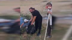 Sivas İşhan Köyü'nde köylüler ve çobanlar gölet çevresinde Dünya Temizlik Günü kapsamında temizlik yapıyor