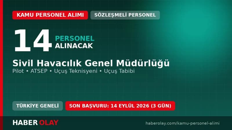 Sivil Havacılık Genel Müdürlüğü SHGM personel alımı başvuru ekranı ve kadro dağılımı