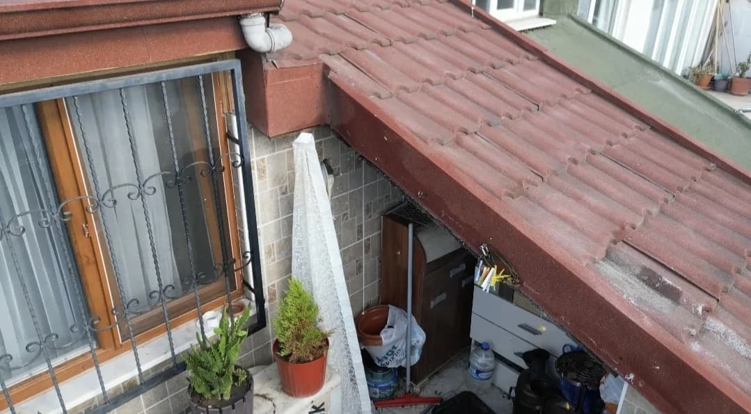 Sultangazi’de 5 katlı binanın çatısında yuva yapan arıların yoğun uçuşu ve boşluklara giriş çıkışları
