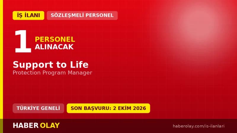 Support to Life insani yardım kuruluşu Protection Program Manager pozisyonu iş ilanı
