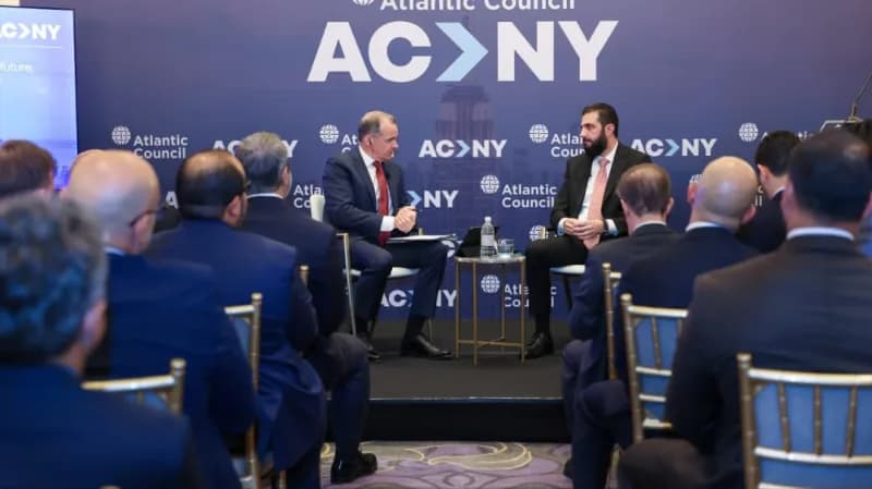 Suriye Devlet Başkanı Ahmed eş-Şara New York’ta Atlantic Council panelinde konuşuyor