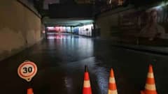 Taksim ve Zincirlikuyu alt geçidinde sağanak yağmur sonrası su baskını görüntüsü