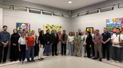 Talha Kılıç'ın 'Tragedyalar' adlı kişisel resim sergisinden yağlı boya eserler SANKO Sanat Galerisi'nde sergileniyor