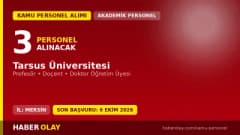 Tarsus Üniversitesi öğretim üyesi alım ilanı 2026 başvuru detayları