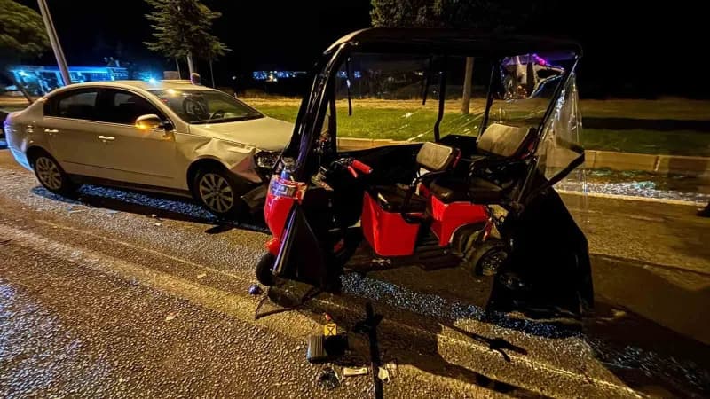 Kütahya Tavşanlı’da otomobilin elektrikli bisiklete çarpması sonucu meydana gelen trafik kazası