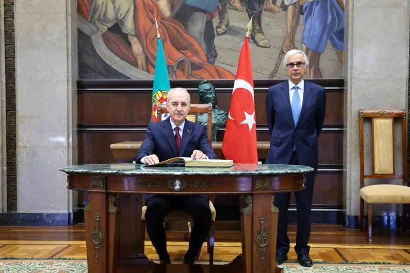 Türkiye Büyük Millet Meclisi (TBMM) Başkanı Numan Kurtulmuş, beraberindeki parlamento heyetiyle ziyarette bulunduğu Lizb