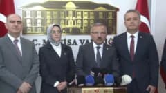 TBMM Okul Saldırılarının Nedenlerini Araştırma Komisyonu Başkanı Beyazıt Manisa Valiliği'nde açıklama yaparken