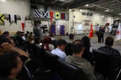 TCG Anadolu gemisinden Dikey İnsansız Hava Aracı kalkışı sırasında çekilmiş askeri tatbikat görüntüsü