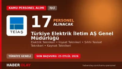 TEİAŞ 17 Eski Hükümlü Sürekli İşçi Alımı İlanı ve Başvuru Şartları
