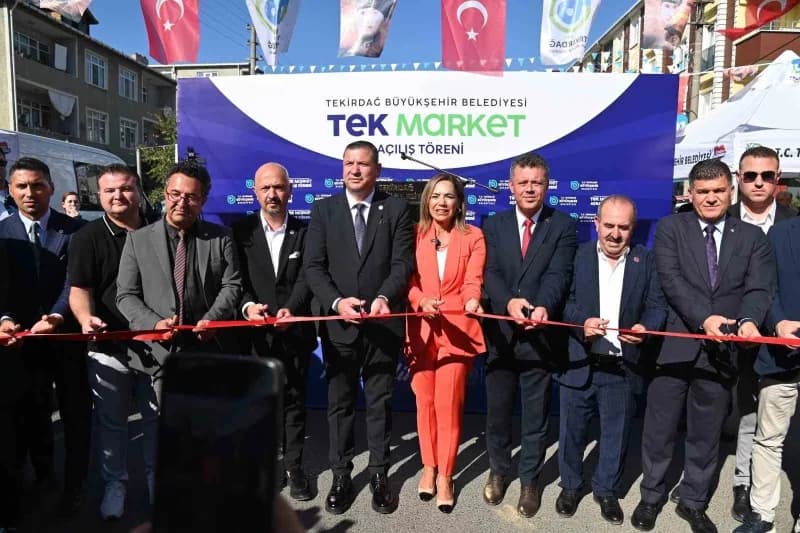 Tekirdağ Büyükşehir Belediyesi tarafından Ergene ilçesine kazandırılan TEK Marketin 9’uncu şubesi ile Ek Hizmet Binası d