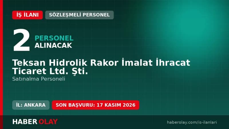 Teksan Hidrolik Satınalma Personeli iş ilanı 2026 Ankara Sincan OSB
