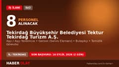 Tektur Tekirdağ Turizm A.Ş. personel alımı başvuru detayları ve kadro şartları