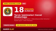 Tarım İşletmeleri Genel Müdürlüğü sürekli işçi alımı ilanı 2026 başvuru detayları