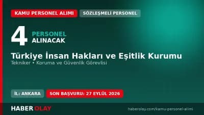 Türkiye İnsan Hakları ve Eşitlik Kurumu TİHEK 4 sözleşmeli personel alım ilanı başvuru detayları