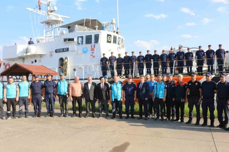 Trabzon’da denizde meydana gelebilecek kaza ve yangınlara müdahalede kurumlar arası koordinasyonu güçlendirmek amacıyla