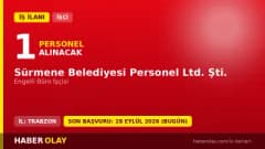 Trabzon Sürmene Belediyesi Personel Ltd. Şti. engelli büro işçisi alımı ilanı başvuru detayları