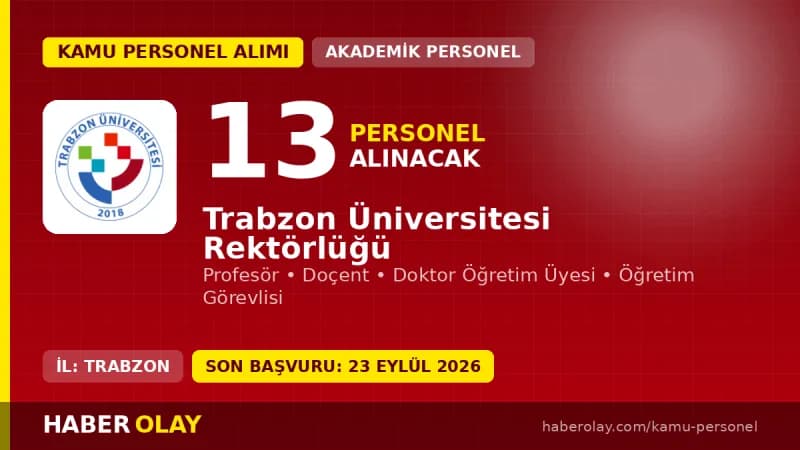 Trabzon Üniversitesi kampüsü ve akademik personel alımı duyurusu