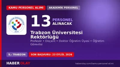 Trabzon Üniversitesi kampüsü ve akademik personel alımı duyurusu
