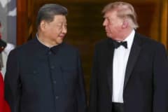 Donald Trump ve Xi Jinping Beyaz Saray'da görüşme yaparken