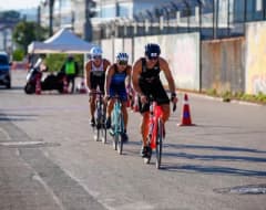 TSK Spor Gücü Triatlon Takımı Mudanya Triatlonu Türkiye Kupası Finali'nde yarışırken