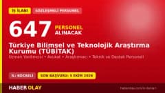 TÜBİTAK 647 uzman yardımcısı ve araştırmacı personel alımı ilanı 2026